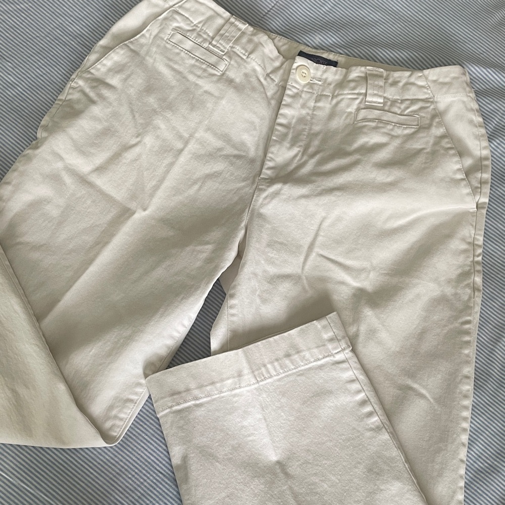 Cherokee white cotton spandex cropped chinos size 8